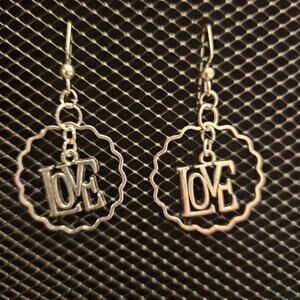 Silver LOVE earrings